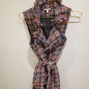 Rainbow Knitted Wrap Vest Dress